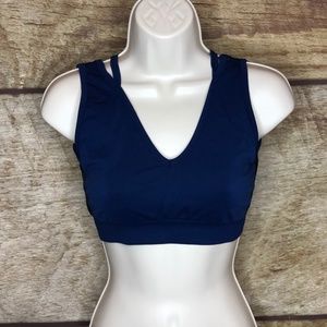 Laain Womens M/L Sports Bra Navy Black 163 NEW